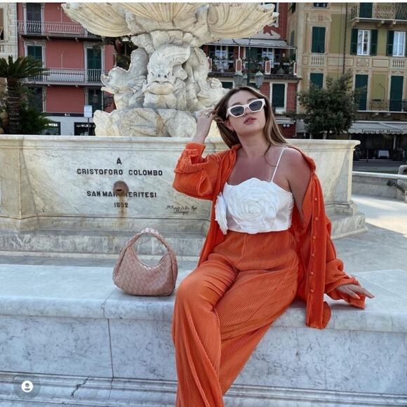 Zara Women's Orange Crochet Pants Size Large NWT - Picture 2 of 14